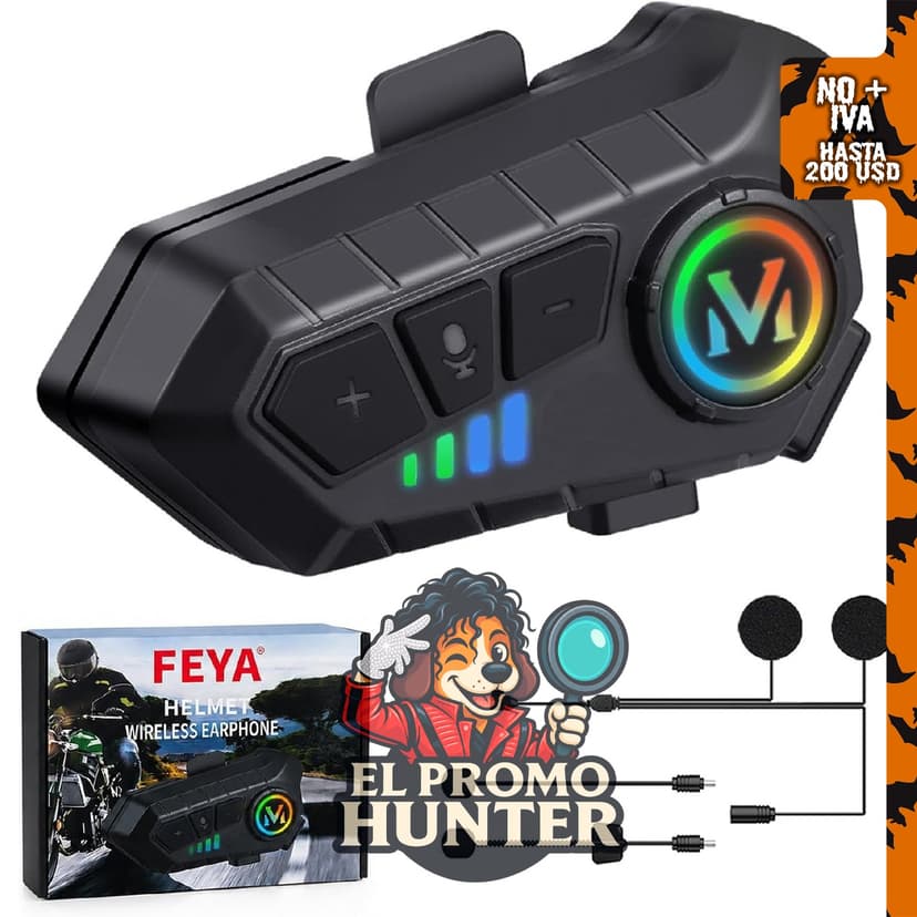 FEYA Altavoces para casco de motocicleta, auriculares con batería.