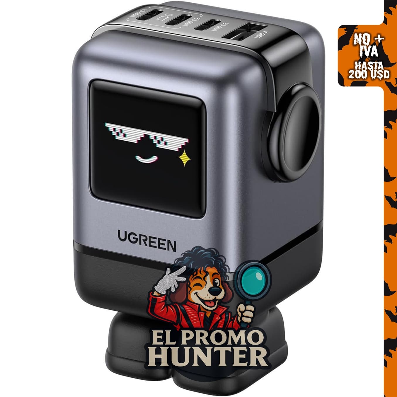 UGREEN Uno - Cargador de pared USB C de 4 puertos, 100 W.