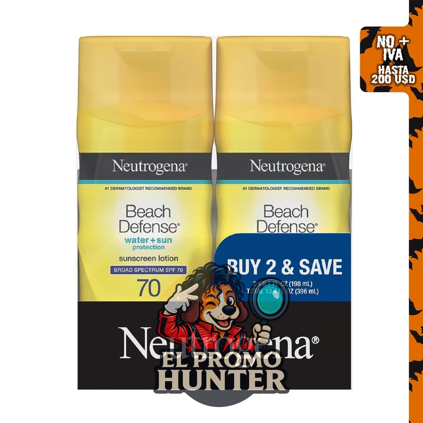 Neutrogena Beach Defense Loción de protección solar SPF 70, 198 ml