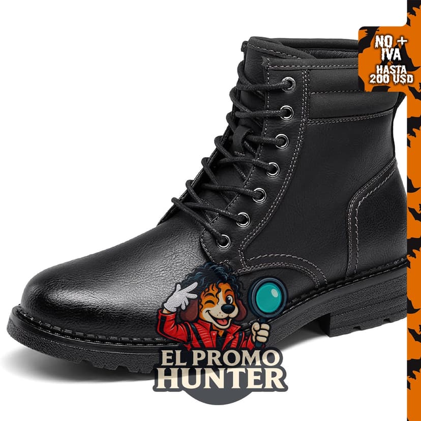 Bruno Marc Botas de vestir Oxford con cordones al tobillo para hombre.