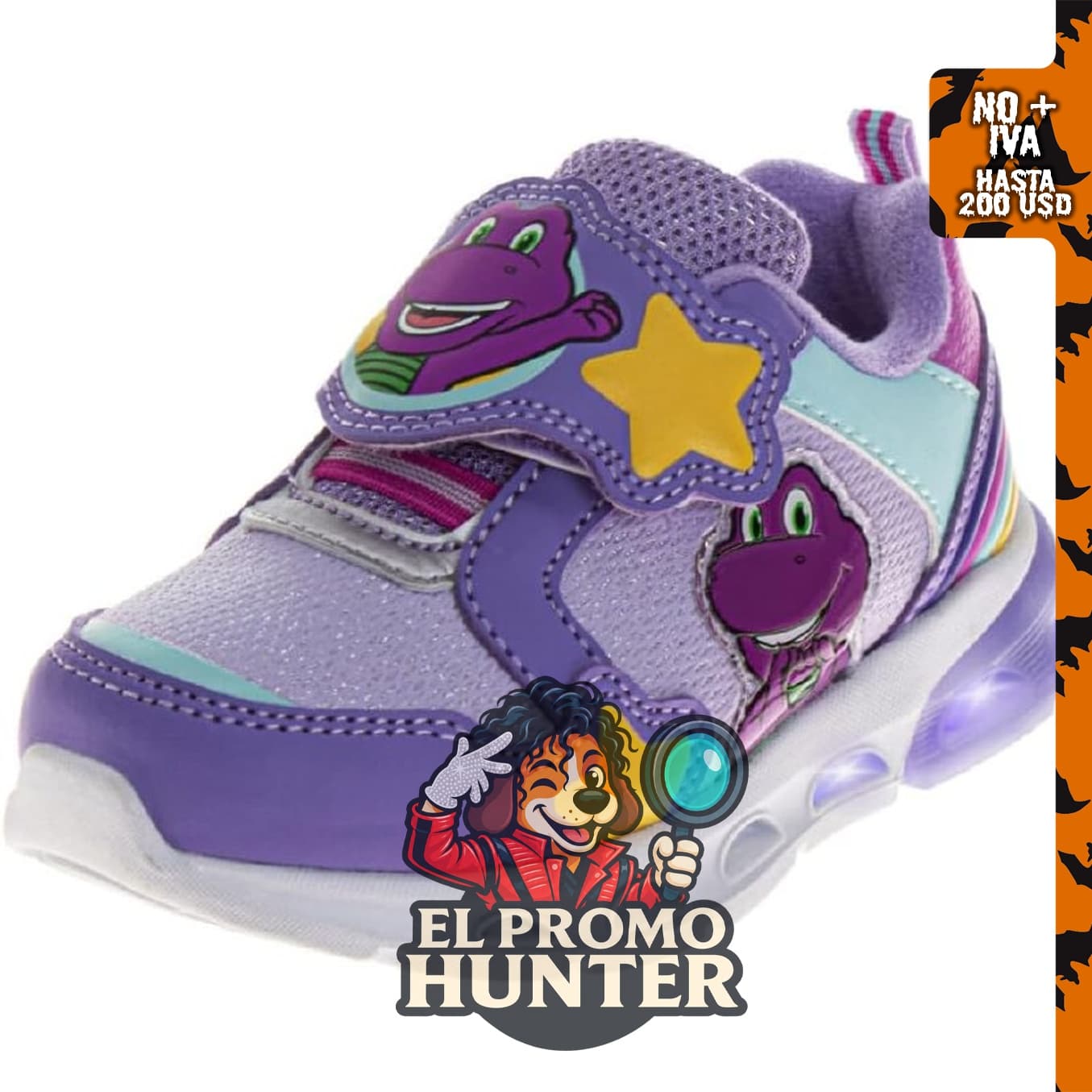 Disney Princess Moana Stitch Frozen Zapatos LED para niñas.