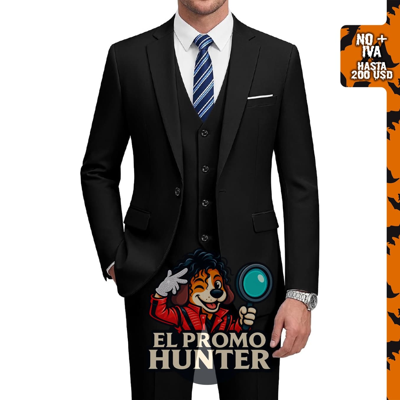 WULFUL Traje de hombre de corte ajustado de 3 piezas, incluye chaqueta, chaleco y pantalón.