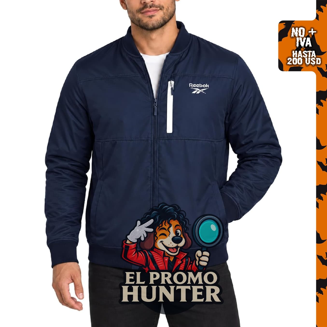 Reebok Chaqueta bomber ligera aislada para hombre.