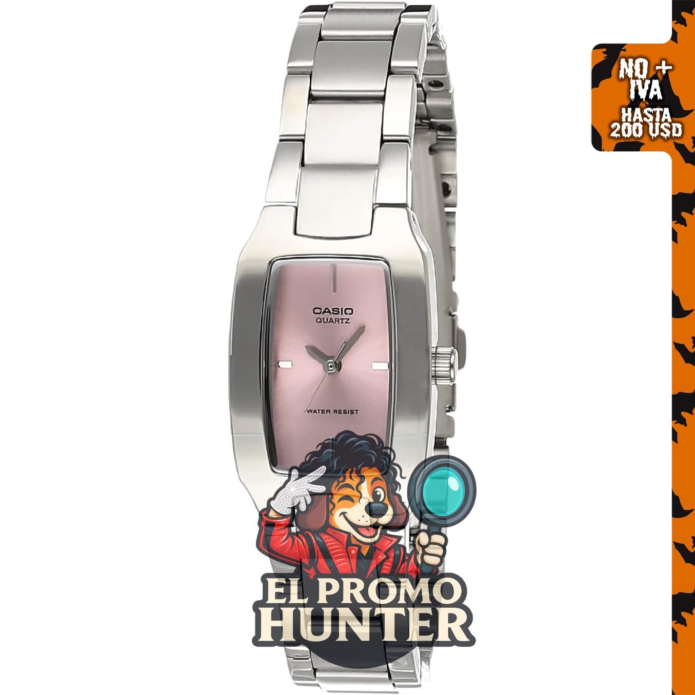 Casio Enticer LTP-1165A-4CDF Reloj analógico para mujer con dial rosa.