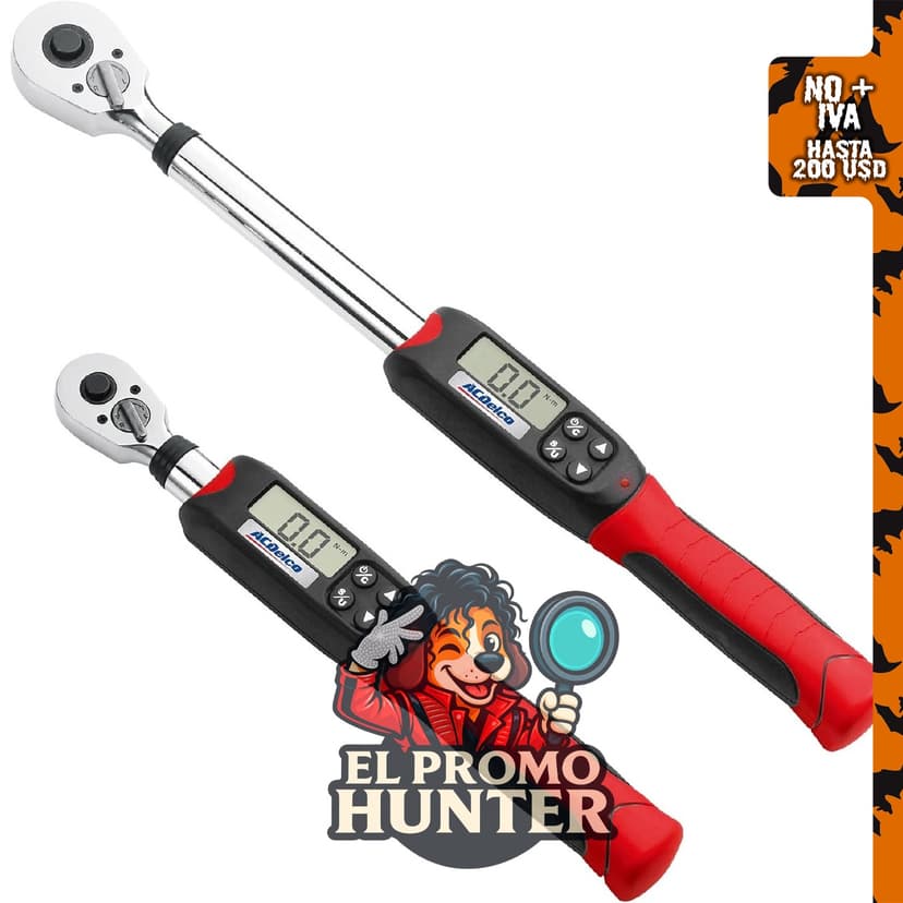ACDelco ARM601-34, juego de llave dinamométrica digital de alta resistencia, 3/8 y ½ pulgadas, con timbre y notificación con destello LED.